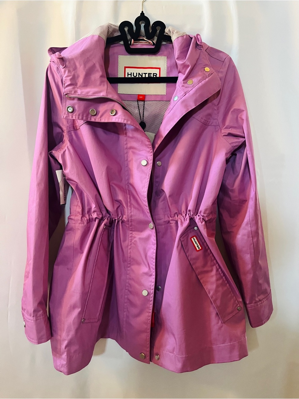 Hunter Adela Womens Rain Jacket S Mystic Peony Hooded Waterproof Coat NWT - Picture 10 of 10